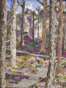 16 x 12 rughooking, applique’, embroidery, paint