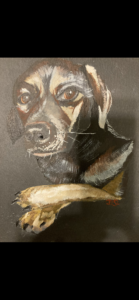 pet portrait oil painting of a dog