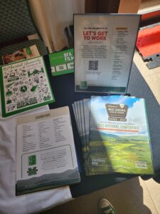 Pamphlets on a table at the 2025 National Association of State Park Directories Conference in West Virginia